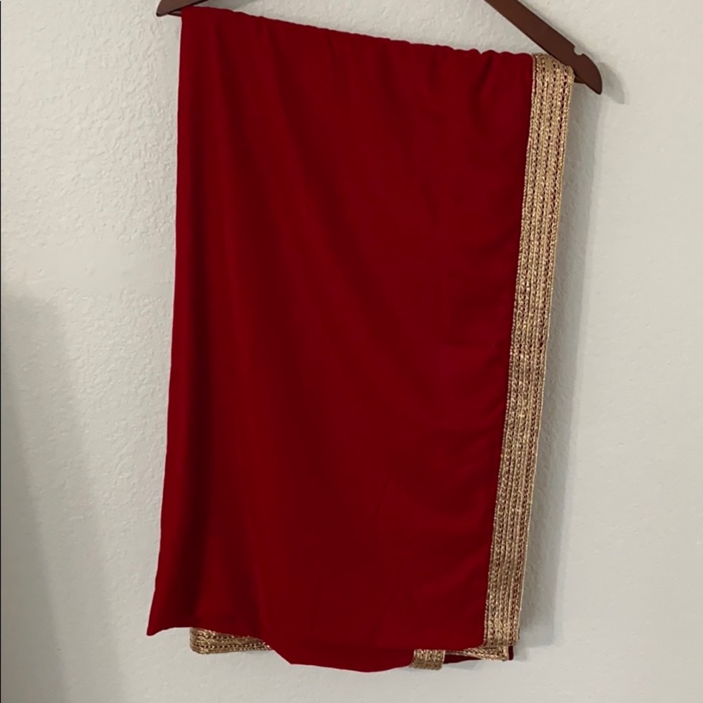 Deep Red Palla / Velvet Scarf